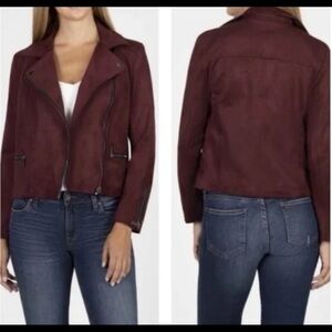 Kut from the Kloth Burgundy Suede Moto Jacket